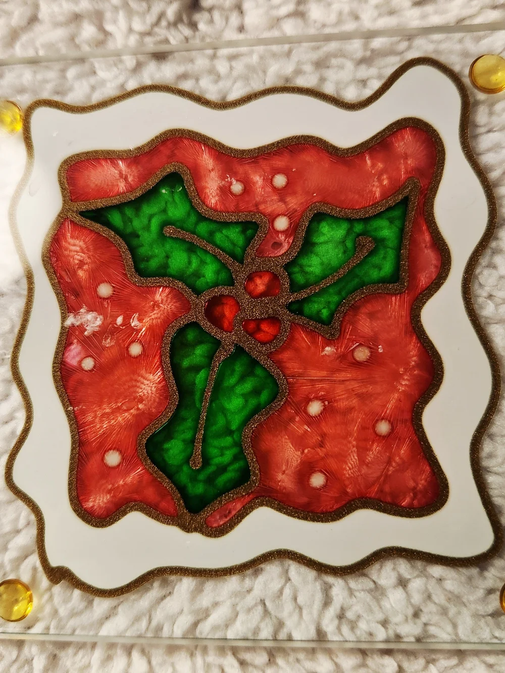 American Greetings Red and Green Holiday Coaster Set